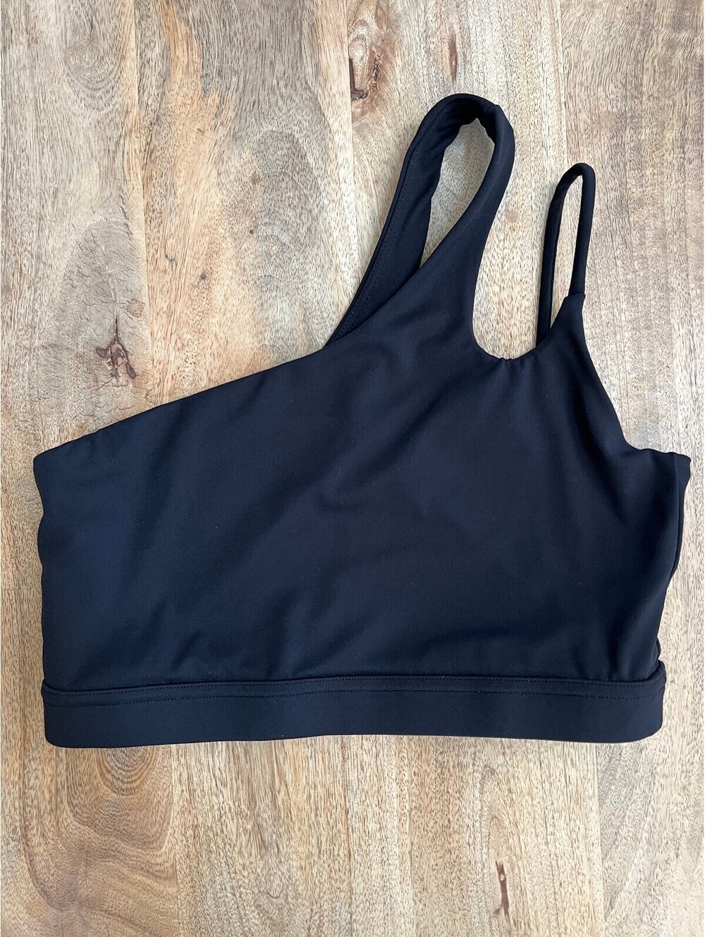 Fulloutwear Black Asymmetric Sports Bra Top Women's Size L Gym Yoga Athleisure